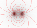 Magnetfeld Darstellung Stabmagnet sw Linien.png