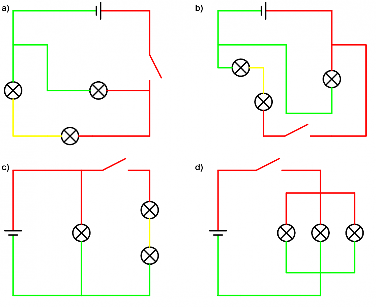 Aufgaben zu elektrischen Schaltungen - Lösungen – Schulphysikwiki