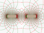 Magnetfeld Darstellung Praktikum Lösung NS sw Linien Flächen.png